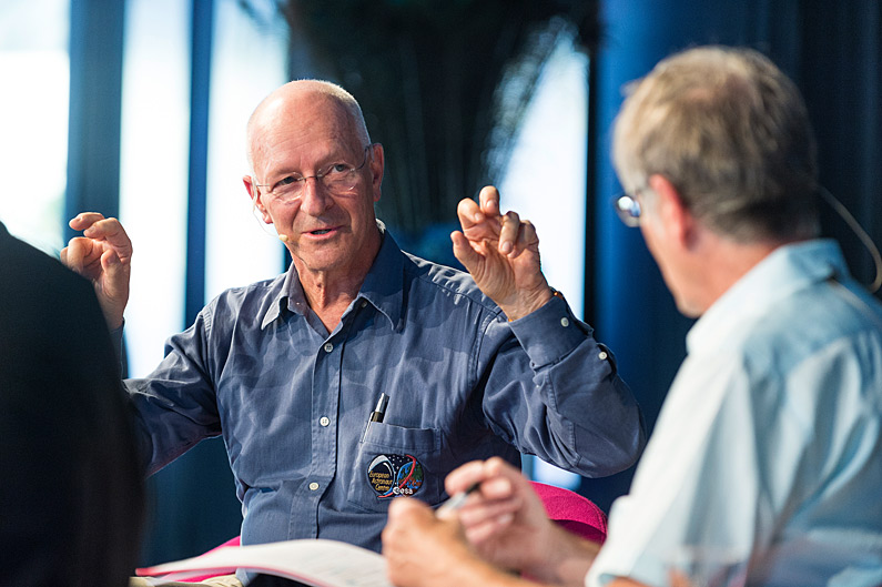 Astronaut Claude Nicollier im Science Talk.