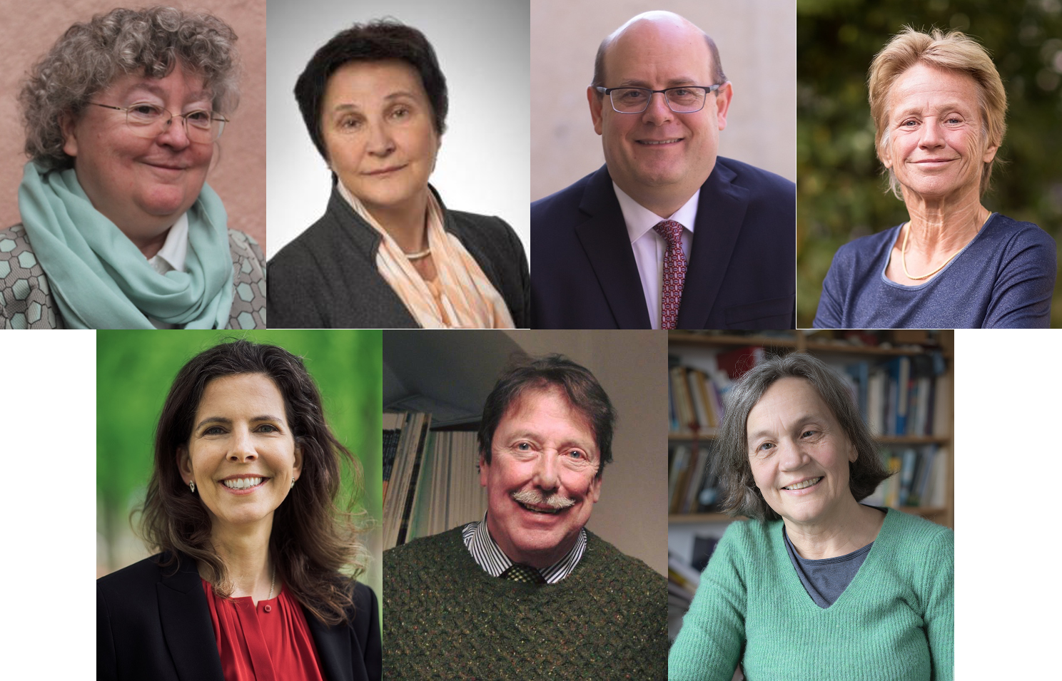 Honory doctors Prof. Dr. Dorothea Sattler, Dr. Hanna Machińska, Prof. Dr. Eric Bettinger, Prof. Dr. Vera Regitz-Zagrosek (first row from left to right); Prof. Dr. Debbie Jaarsma, Prof. Dr. Peter French, Prof. Dr. Ruth Durrer (second row from left to right)