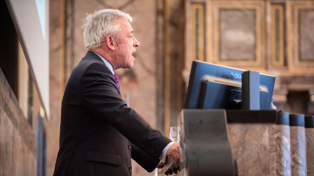 John Bercow speaking at UZH.